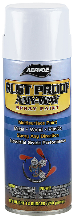 Rust Proof Paint, Solvent base type, Safety White, 15 min. dry time, Aerosol Can, 12 oz. net weight, 16 oz. Size