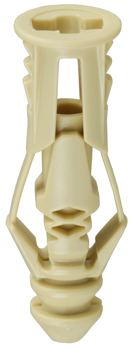 Triple Grip, Multi-Purpose Anchor, 1-1/4 in. length, 1/4 in. drill size, #6 screw size, Plastic, 110, 400 lb. shear strength, Beige