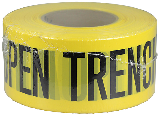Barricade Tape, Yellow, 1000 ft. length, Reusable Polyethylene material, 