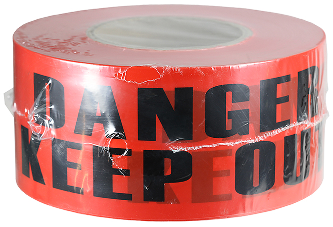 Barricade Tape, Red, 1000 ft. length, Reusable Polyethylene material, 