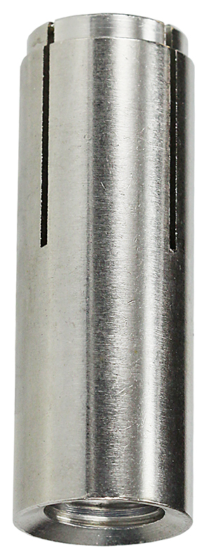 Drop in Anchor, 2-1/2 in. length, 2-1/2 in. minimum embedment depth, 5/8-11 in. thread size, 11 thread per inch, 7/8 in. drill size, Stainless Steel material, Zinc Plated Finish