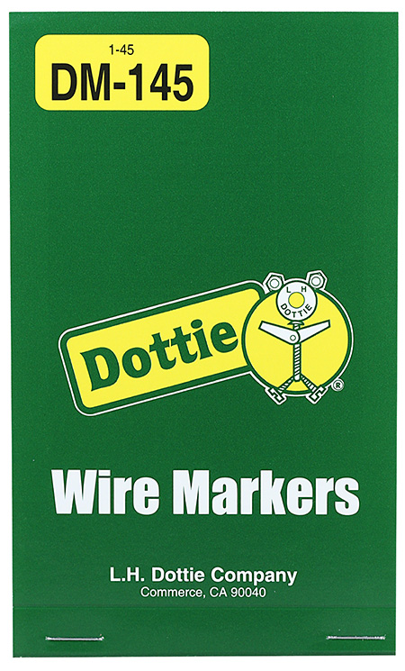 Wire Marker Book, Vinyl Cloth material, 1-45 legend, -40 to +250 DEG F temperature rating, Acrylic adhesive type