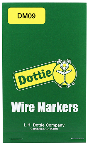 Wire Marker Book, Vinyl Cloth material, 0-9 legend, -40 to +250 DEG F temperature rating, Acrylic adhesive type