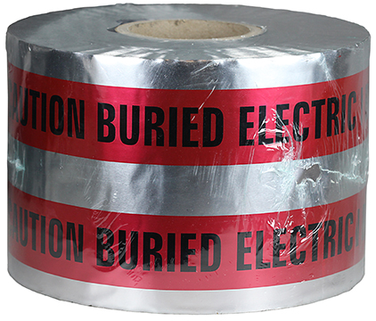 Dottie DU09 3"x1000' Red Detectable "Caution Buried High Voltage Line" Tape L.H 