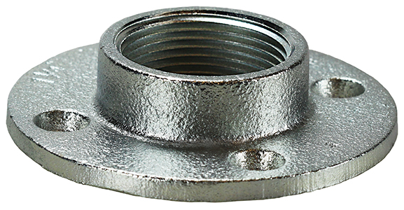 Floor Flange, 3/4 in. Size, Malleable Iron, Zinc Plated Finish, Threaded connection