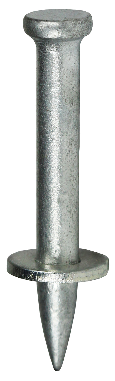 Drive Pin, 2 in. length, Flat head type, 1/4 in. head size, Steel material
