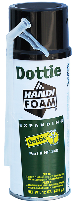 Handi-Foam Expanding Sealant, Rated R-5 for each inch of foam density, 12 oz. Size, Polyurethane Foam material