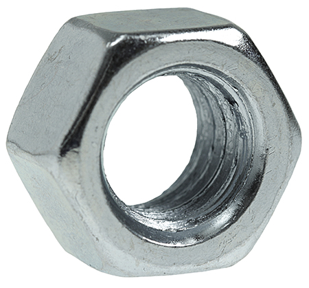 Finished Hex Nut, Steel construction, Zinc Plated Finish, 1/2-13 in. thread size, Tuff Pack