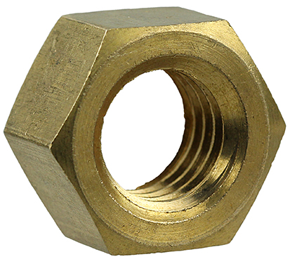 Machine Screw Hex Nut, Solid Brass construction, #6-32 thread size