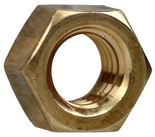 Machine Screw Hex Nut, Silicon Bronze construction, #6-32 thread size