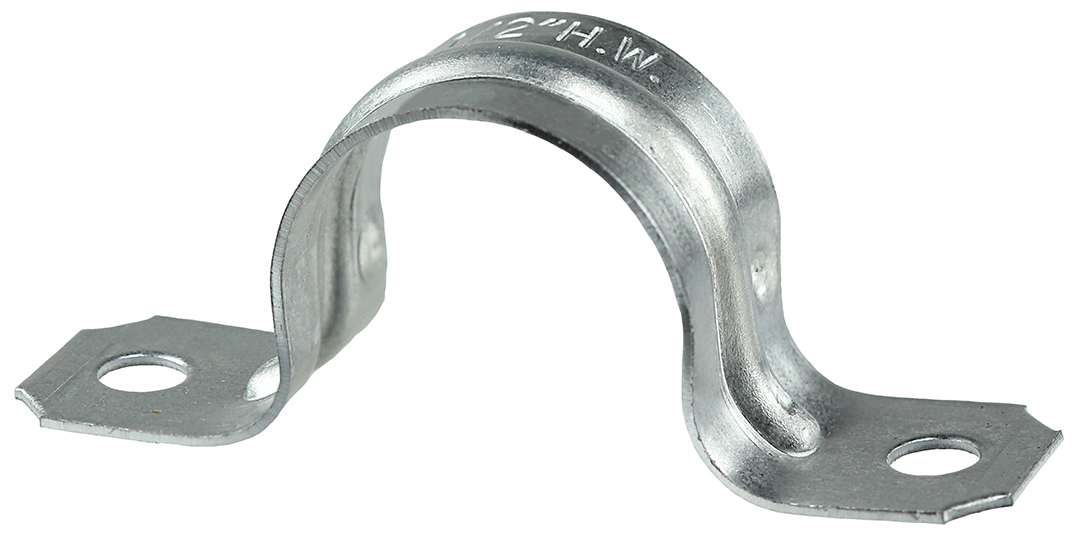 Product image for Dottie HW402 3/4" Rigid/IMC Two-Hole Conduit Strap - Steel/Zinc-Plated