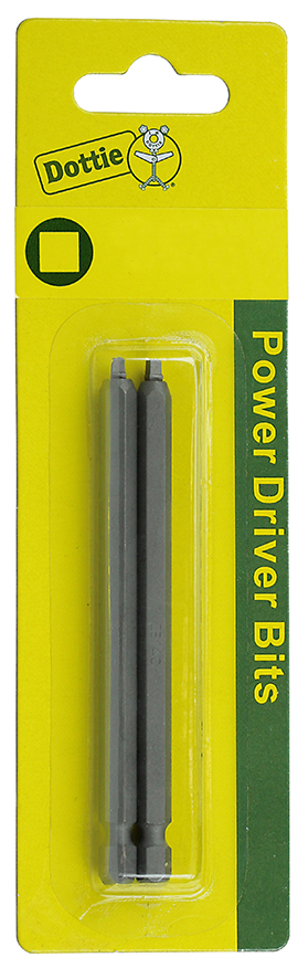 Power Bit, #2 tip size, Square tip type, 6 in. overall length, 2 pieces, #8-10 screw size