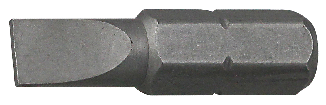 Insert Bit, #1 tip size, Slotted tip type, 1 in. overall length, Hex shank shape, #6 screw size