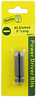 Power Bit, #2 tip size, Slotted tip type, 2 in. overall length, 2 pieces, #8-10 screw size