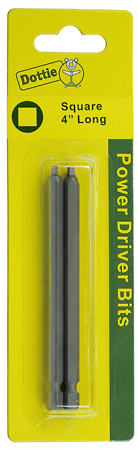 Power Bit, #3 tip size, Square tip type, 4 in. overall length, 2 pieces, #12-14 screw size