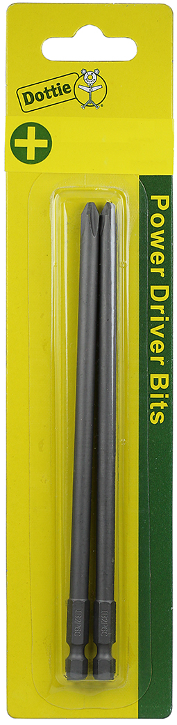 Power Bit, #1 tip size, Phillips tip type, 6 in. overall length, 2 pieces, #6 screw size