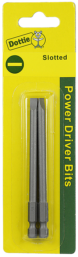 Power Bit, #3 tip size, Slotted tip type, 3 in. overall length, 2 pieces, #12-14 screw size