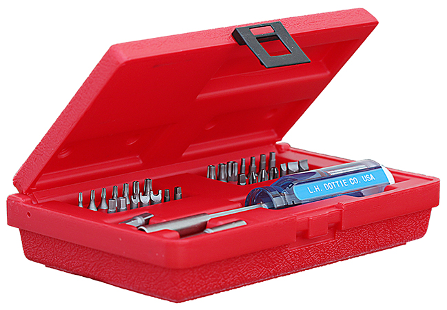 Tamper Proof Bit Kit, 31 piece, Steel material, Polypropylene case material