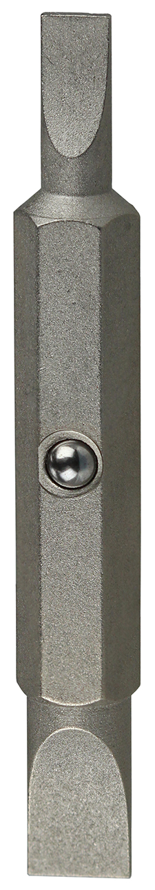 Carded Replacement Bit, #4, #6 tip size, Slotted tip type, Nickel Plated blade finish, 2 pieces