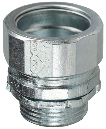 No Thread Connector, 1/2 in. Size, Steel material, Zinc Plated Finish