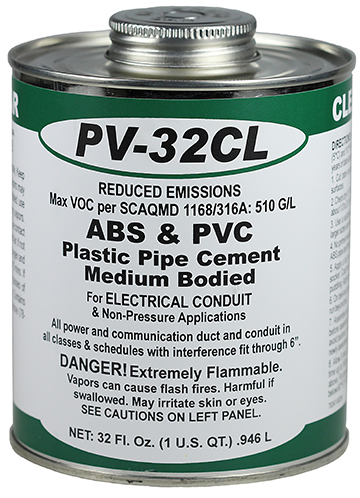 Cement, Clear, 1 qt. Can, Features-Virgin PVC Resin, Reduced Emission VOC