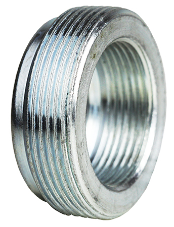 Reducing Bushing, 1-1/2 x 1-1/4 in. Size, Steel material, Thread mounting, Zinc Plated Finish