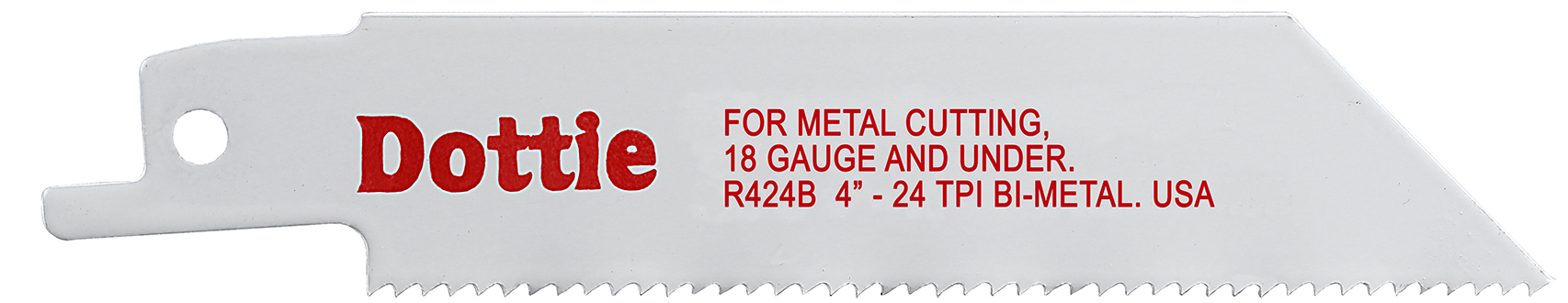 Reciproblade, 4 in. length, 5/8 in. width, 0.035 in. thickness, 24 teeth per inch, Bi-Metal material