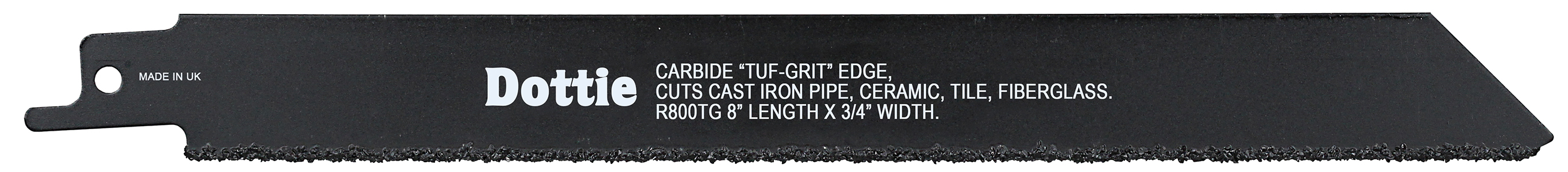 Reciproblade, 8 in. length, 3/4 in. width, 0.040 in. thickness, Carbide material