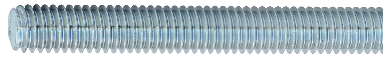 Threaded Rod, Steel material, Zinc Plated Finish, 6 ft. length, 1/4 in. diameter