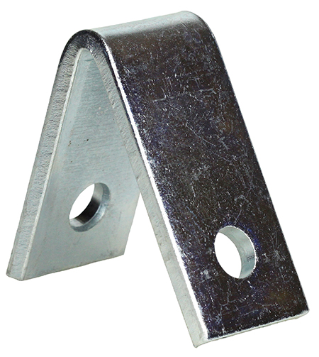 45 DEG Closed Angle Fitting, 3-1/16 x 1-5/8 in. Size, Cold Formed Steel material, Electrogalvanized Finish, 2 holes