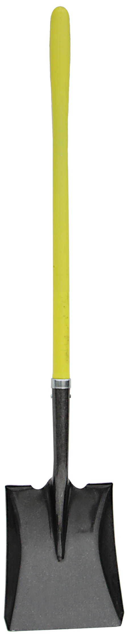Shovel, #2 blade width, 48 in. handle length, Square shovel type, Fiberglass handle