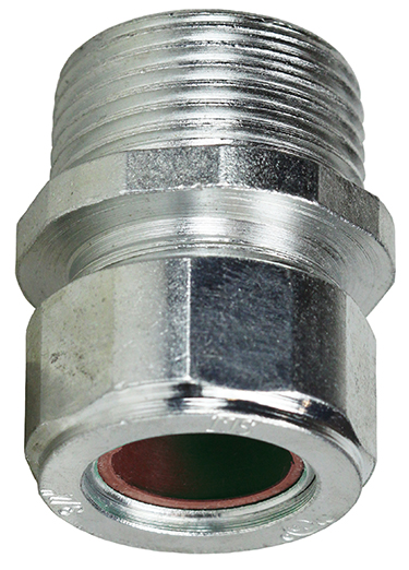 Steel Strain Relief Connector, 3/4 in. Size, 0.550 to 0.650 in. conductor range, Zinc Plated Finish, Brown