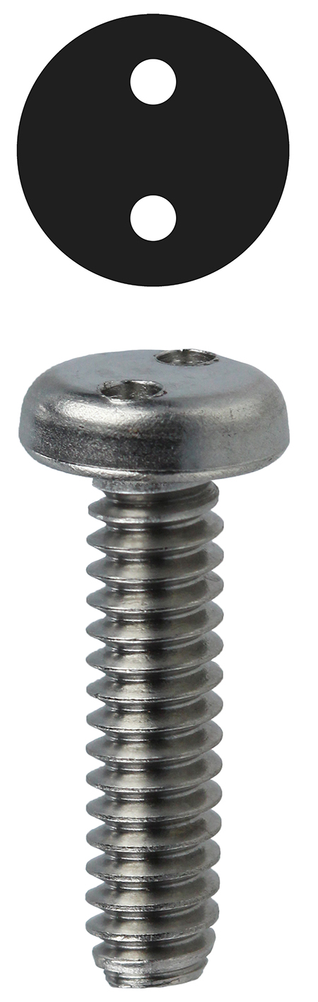 Machine Screw, 18-8 Stainless Steel material, 1-1/4 in. length, #6-32 thread size, Pan head type, Spanner drive type