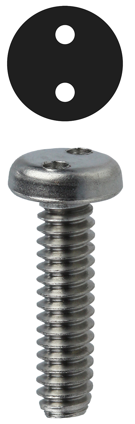 Machine Screw, 18-8 Stainless Steel material, 2 in. length, #8-32 thread size, Pan head type, Spanner drive type