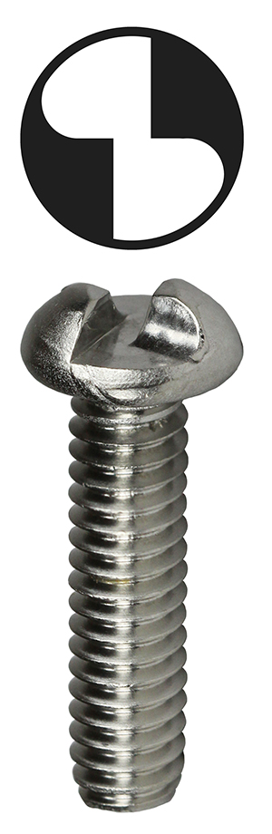 Machine Screw, 18-8 Stainless Steel material, 1 in. length, #8-32 thread size, Round head type, One Way drive type