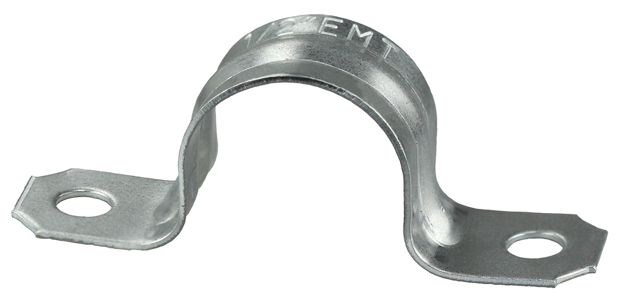 Two Hole Strap, Steel material, Zinc Plated Finish, Surface mounting, 2 in. Size, 20 GA thickness