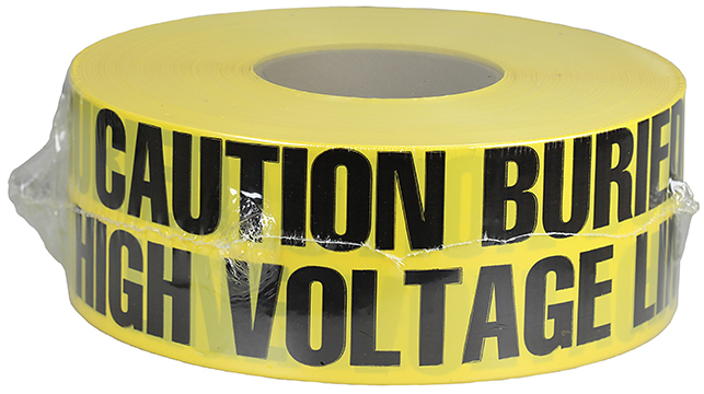 Underground Tape, Non-Adhesive, Yellow, 1000 ft. length, Non-Adhesive Polyethylene material, 