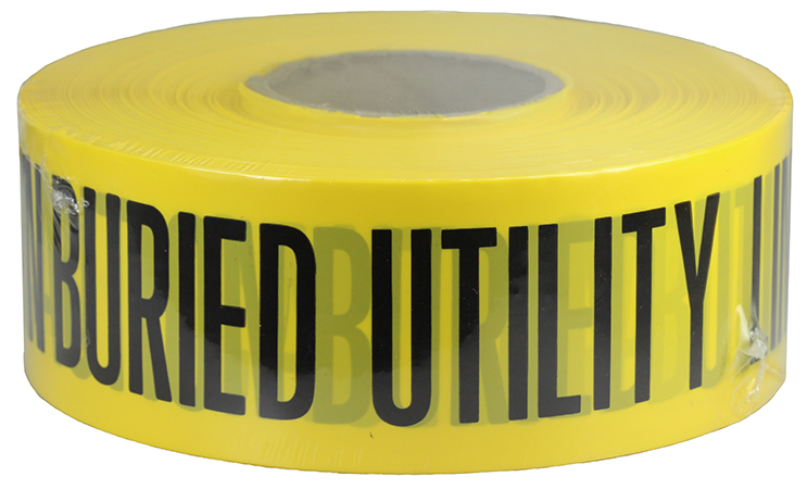 Underground Tape, Non-Adhesive, Yellow, 1000 ft. length, Non-Adhesive Polyethylene material, 