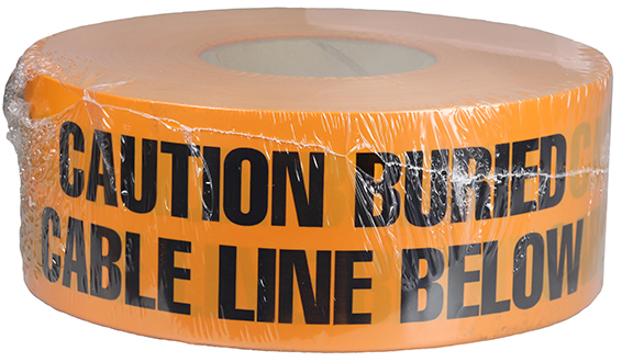 Underground Tape, Non-Adhesive, Orange, 1000 ft. length, Non-Adhesive Polyethylene material,