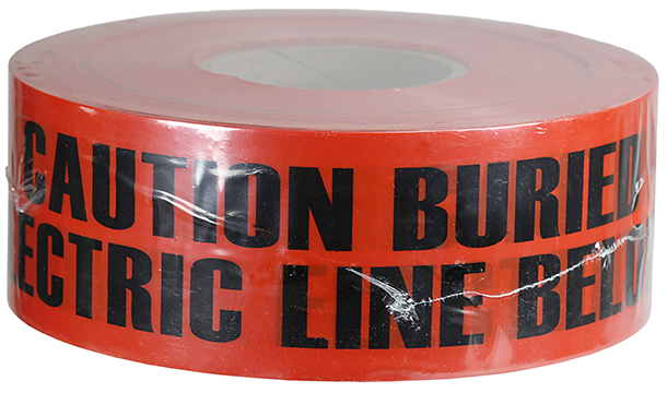 Underground Tape, Non-Adhesive, Red, 1000 ft. length, Non-Adhesive Polyethylene material, 