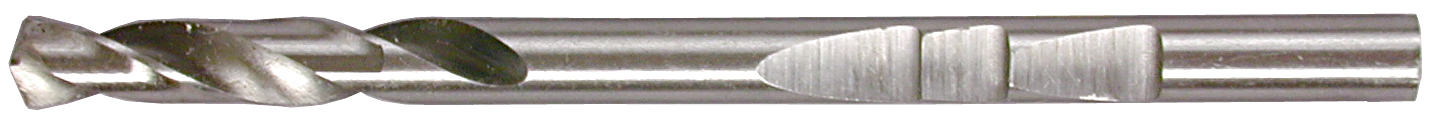 Pilot Drill, 1/4 in. bit diameter, 4-/12 in. overall length, 3 flutes, 3 Notches for Set Screws