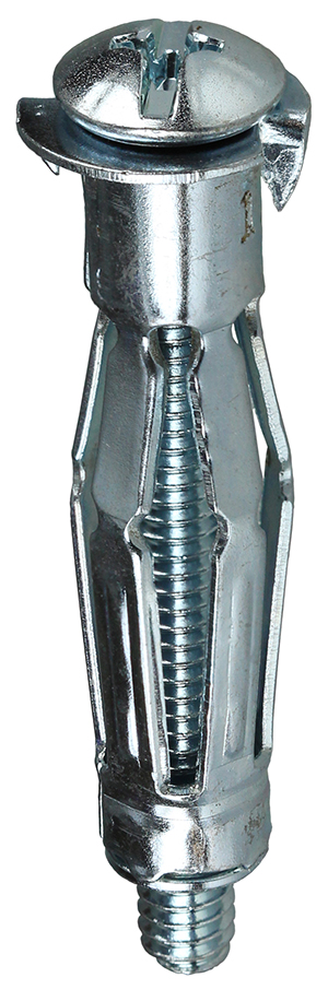 Wall Grip Anchor, 3/16 in. Size, 3/8 in. drill size, 5/8 to 1-3/16 in. grip range, Steel material