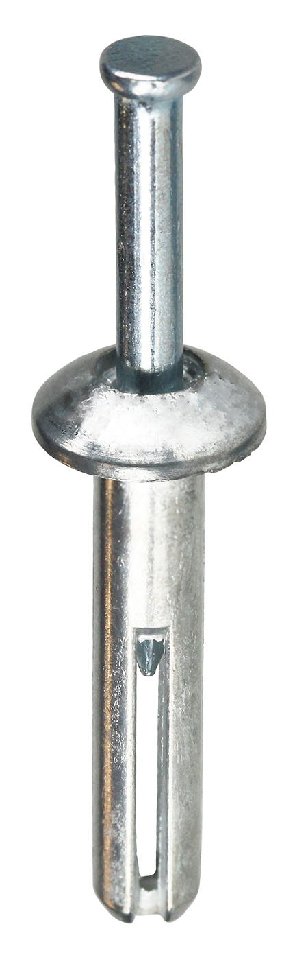 Zamac Anchor, 3/16 in. diameter, 7/8 in. length, 3/16 in. drill size, Flat head type, Zamac Alloy material, Carbon Steel screw material