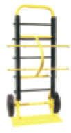 DD105E 781002241782 General Duty Dolly, Hard Rubber wheel type, 650 lb. horizontal load capacity, 48.5 in. overall height, 10 in. wheel diameter. Supplied with five 15-1/2" adjustable/removable bars to accommodate various sizes of wire spools. Comes with one DD205HT