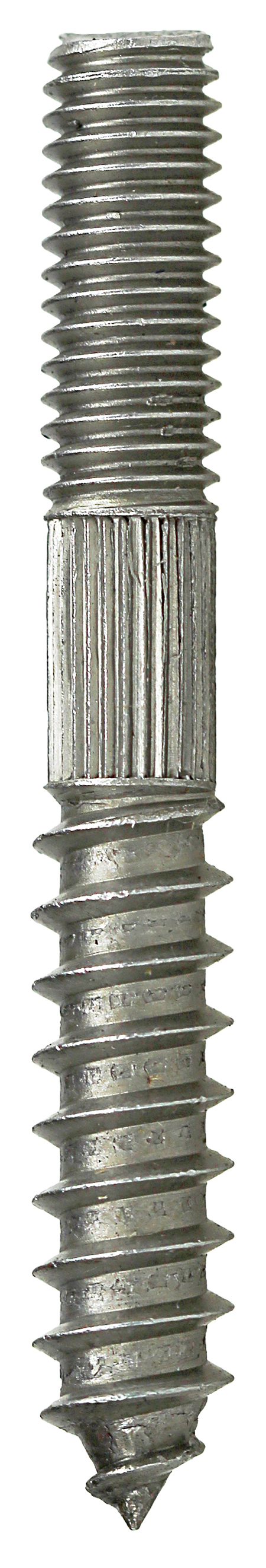 Hanger Bolt, Steel material, Zinc Plated Finish, 3 in. length, 1/4 x 3 in. Size, 3/8 in. diameter, Lag/Machine Screw thread