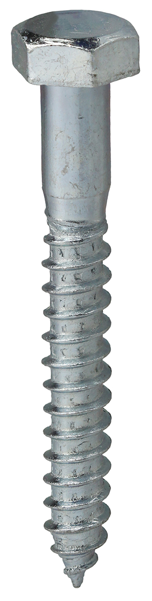 Hex Head Lag Screw, Steel material, 5/16 x 3 in. Size, Zinc Plated Finish, 1/2 in. head size
