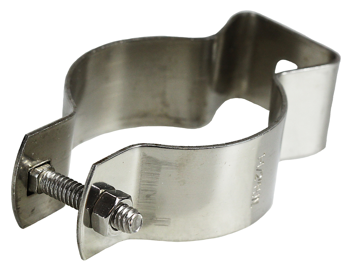 Conduit Hanger, 16 GA thickness, Stainless Steel material, 2 in. pipe size, 1/4-20 x 1-1/2 in. bolt size