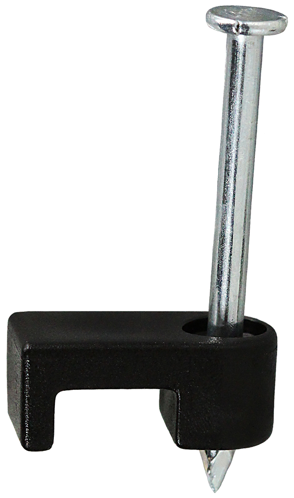 Bell Telephone and Thermostat Wire Strap, 1/4 x 1/8 in. staple size, Steel material, UV Black, Plastic insulation