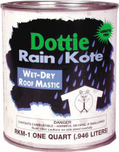 Roof Mastic, 1 qt. Size, Features-Asbestos Free, Used in Wet or Dry Locations