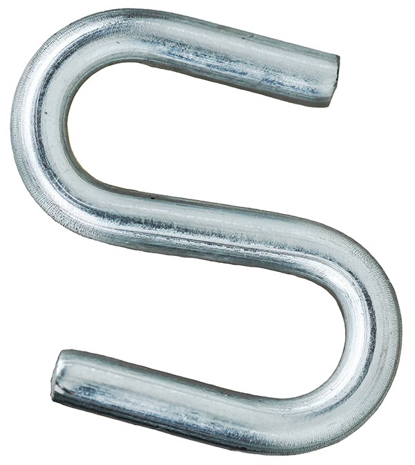 S-Hook, 3 in. overall length, 1/2 in. opening size, Low Carbon Cold Drawn Steel, 7/8 in. eye diameter, 5/16 in. wire size